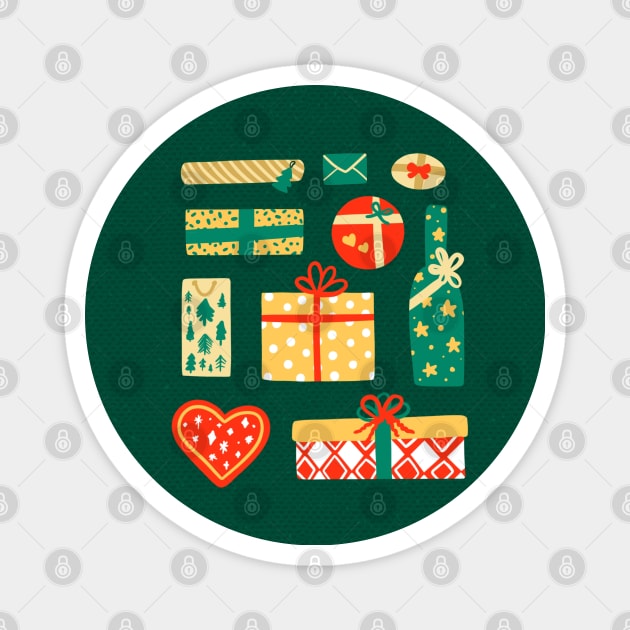 Christmas Gifts Magnet by Salty Siren Studios